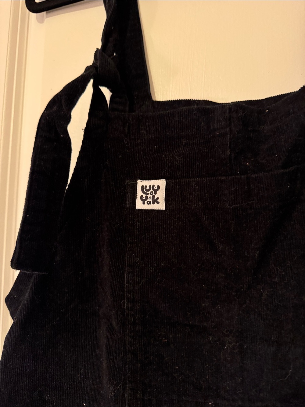 Lucy & Yak women’s black corduroy overalls